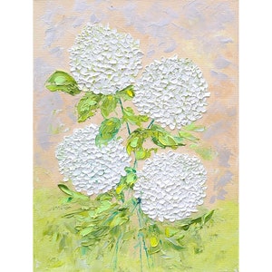 white hydrangea painting original floral art impasto oil painting 16x12 canvas modern flowers contemporary artwork bouquet by IrinaOilArt