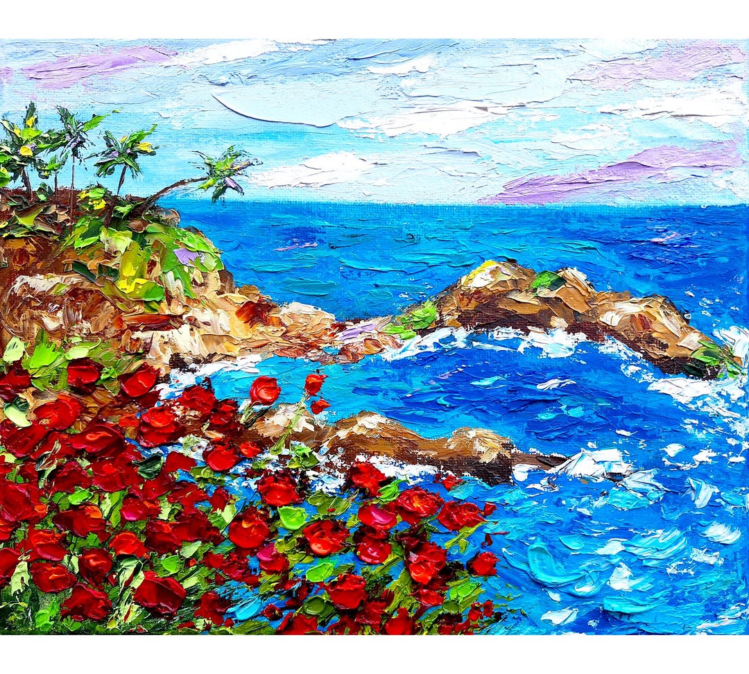 Hawaii Painting Poppy Original Art Impasto Oil Painting 8x10 Canvas ...