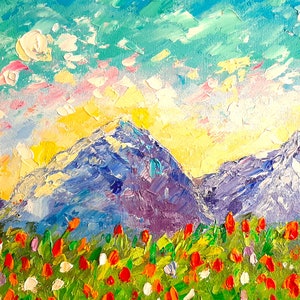 Wyoming Painting Poppy Original Art Impasto Oil Painting 12x16 Daisy ...
