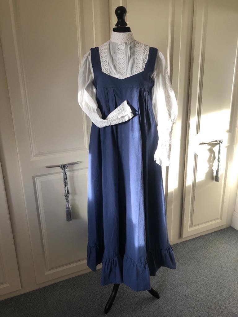 Beautiful 1970s Vintage Laura Ashley Navy Blue Maxi Pinafore | Etsy