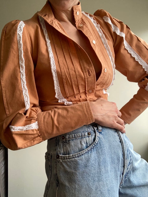 Rare 1970s vintage Laura Ashley Wales Rust Orange