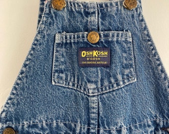 Super Rare Osh Kosh B’gosh Vintage 80s Made in USA Dungarees Overalls Denim Red Plaid Lined Cotton Size 4