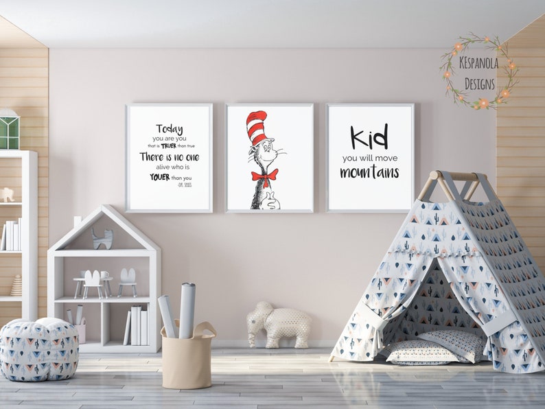 Dr Seuss Nursery Art Printable Quotes Printable Nursery Nursery Arts Nursery Set Art Kids Art