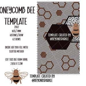 Honeycomb Bee Rhinestone Template(20oz) 16SS/4MM PNG Digital File only!