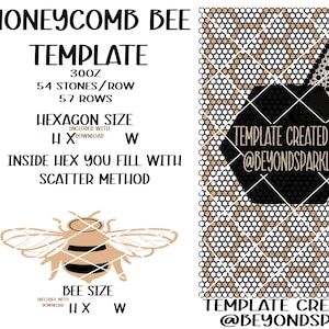 Honeycomb Bee Rhinestone Template 20SS/5MM PNG Digital File only!