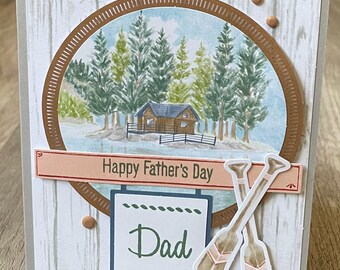 Father's Day Card- House on the lake- outdoor- Stampin' Up!- handmade- blank