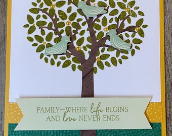 Stampin' Up! Father's Day Card, tree with birds, greeting card, handmade card