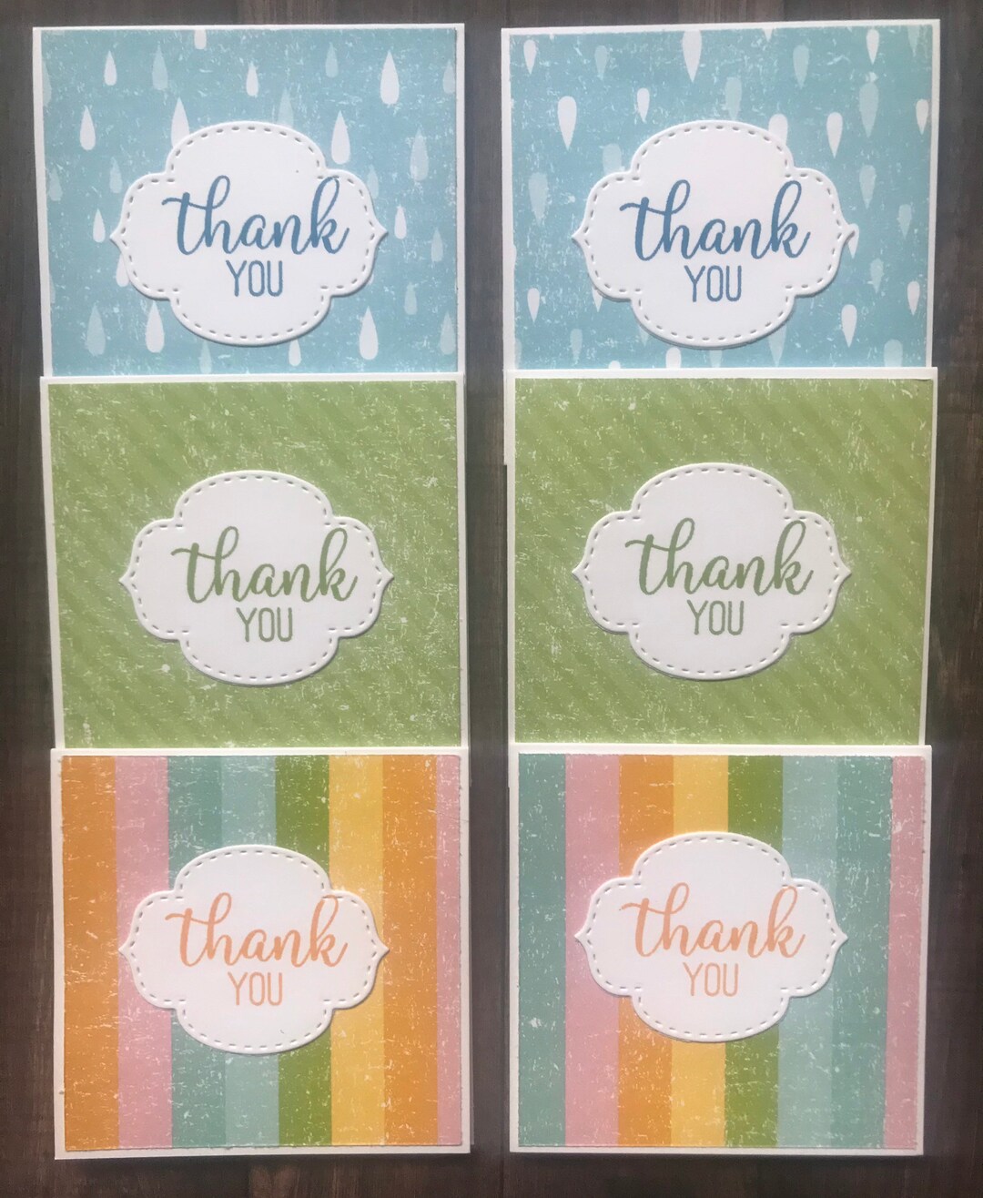 Handmade Thank You Notecards: 3" X 3", Spring Designs, Set of 6 - Etsy