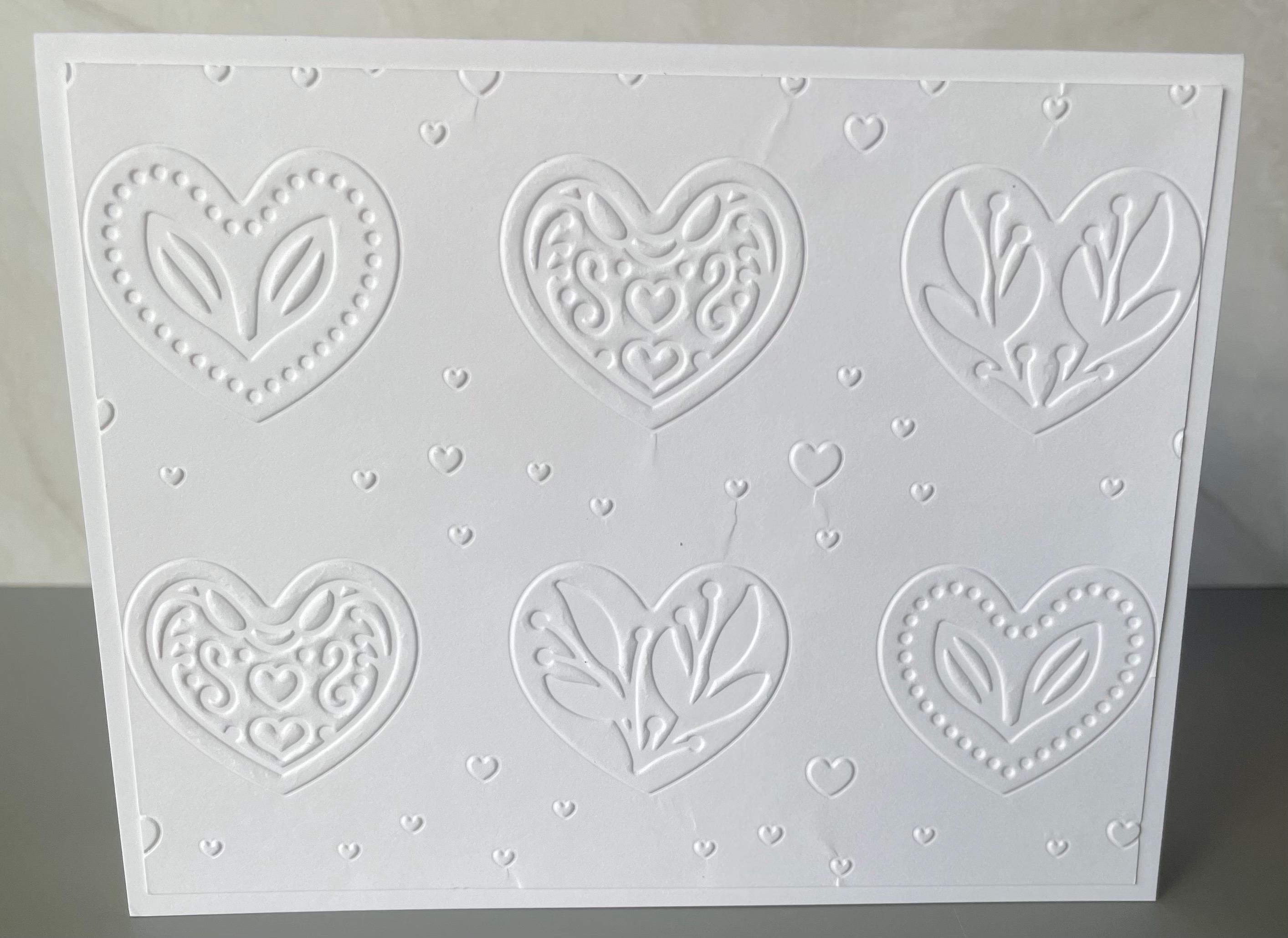 Embossed Heart Cards: Handmade Blank Note Cards, Set of 5 - Etsy