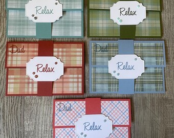 Masculine Gift Card Holder, Plaid Gift Card Holder, Money Card Holder, Father's Day, Handmade