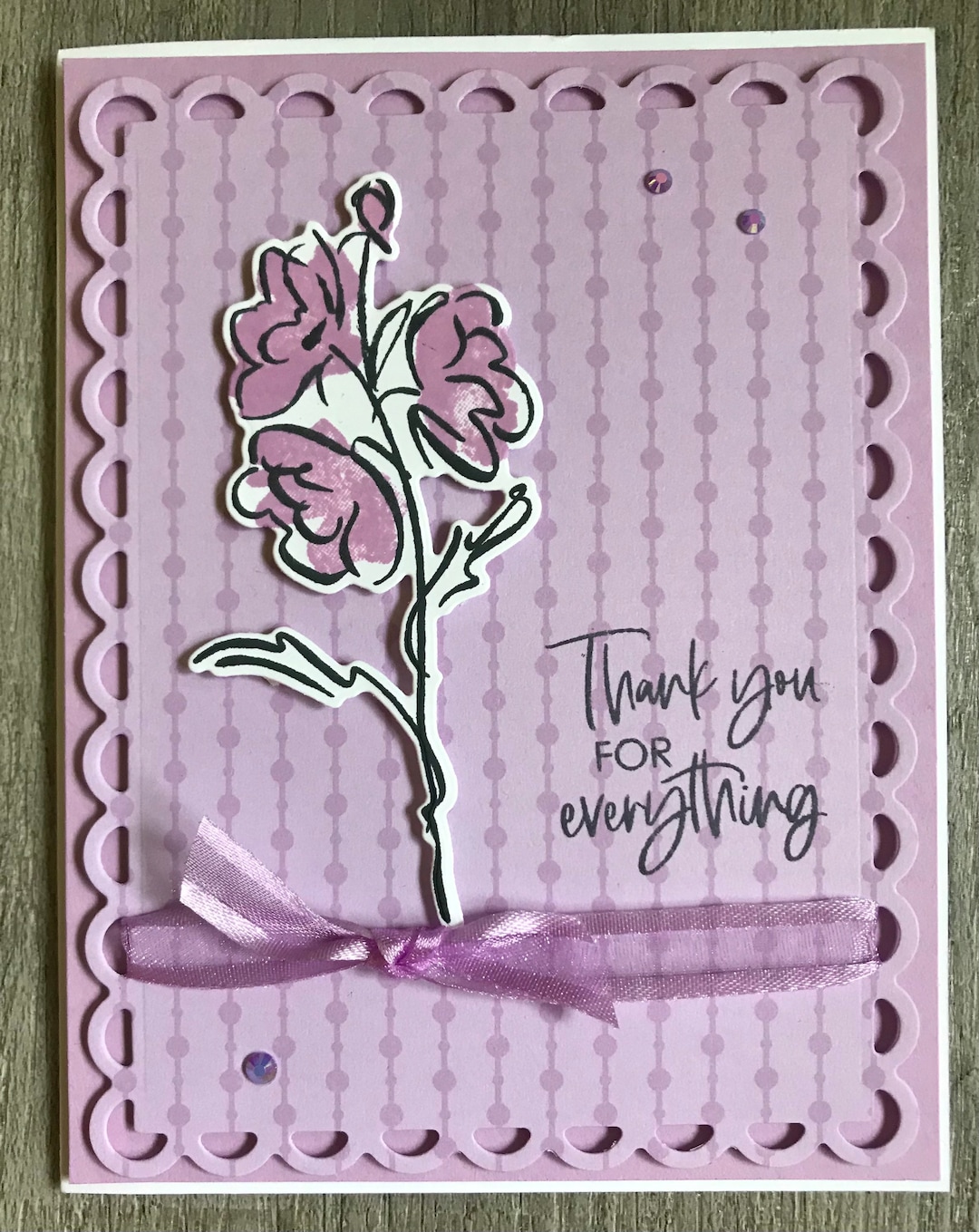 Handmade Flower Thank You Card - Stampin Up! Materials - Etsy