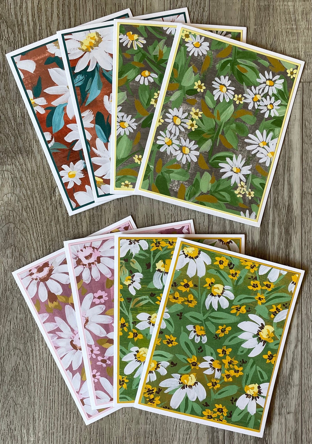 Daisy Notecards Set: Handmade Floral Cards With Envelopes - Etsy