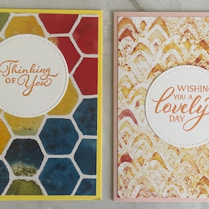 Set of 2 Stampin&#39; Up! Cards-Thinking Of You- Wishing You A Lovely Day-Greeting Cards- Handmade Cards- Blank Cards- Set #2