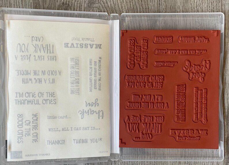 Stampin' Up! Massive Thanks Cling Stamp Set - Retired - Etsy