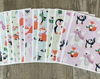 Stampin Up! Penguin Playmates Notecards- Set of 12- Christmas- Handmade- Blank Inside