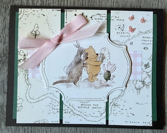 Stampin’ Up! Friendship Card- Winnie The Pooh- Piglet- Kanga- Rabbit- Greeting Card