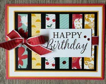 Handmade Birthday Card - Feminine- Summer- Stampin' Up!-Greeting Card- Blank
