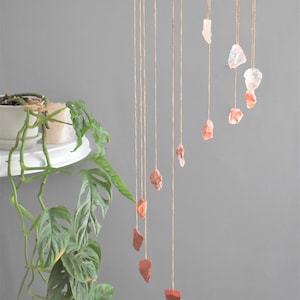 The Rustic Ombre Crystal Mobile Raw Natural Crystals Red Orange Ombre