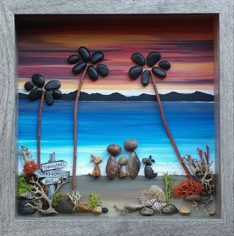 Pebble Art Pebble Art Family Beach Pebble Art Anniversary Etsy