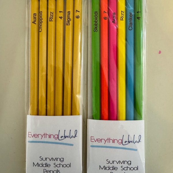 Crayons Ticonderoga gravés : argot amusant du collège, cadeau génération Z