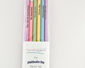 Engraved Motivational Pencils: Pastel Ticonderoga Pencils, Teacher Student Gift