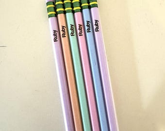 Personalized Pastel Ticonderoga Pencils: Engraved Name, Teacher Gift