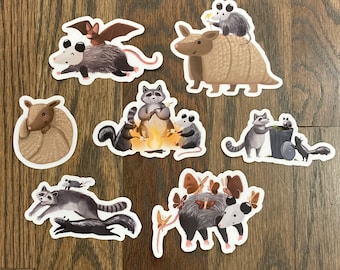 Autumn Trash Cats Nocturnal Animal Stickers & Multi Sticker Sheets Vinyl