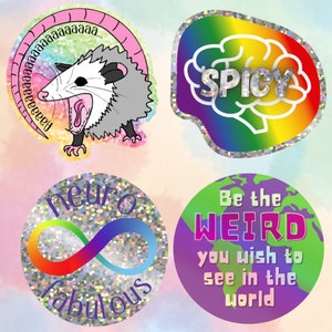 Aaaahhh Screamin Opossum glittersticker