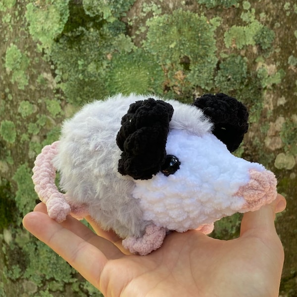 Extra Large Plush Amigurumi Crochet Opossums by Children's Book Author Gina Gallois