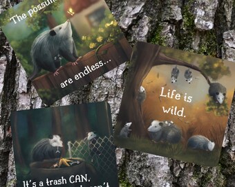Wise Opossum Stickers - Durable Waterproof Vinyl with Art from Opossum Books by Gina Gallois