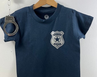 Personalised Kids Police Badge T-shirt: Custom Birthday Gift