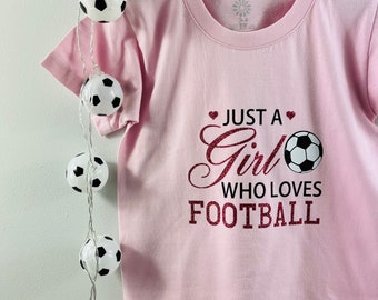 Personalised Girls Football T-shirt: Soccer Fan Gift