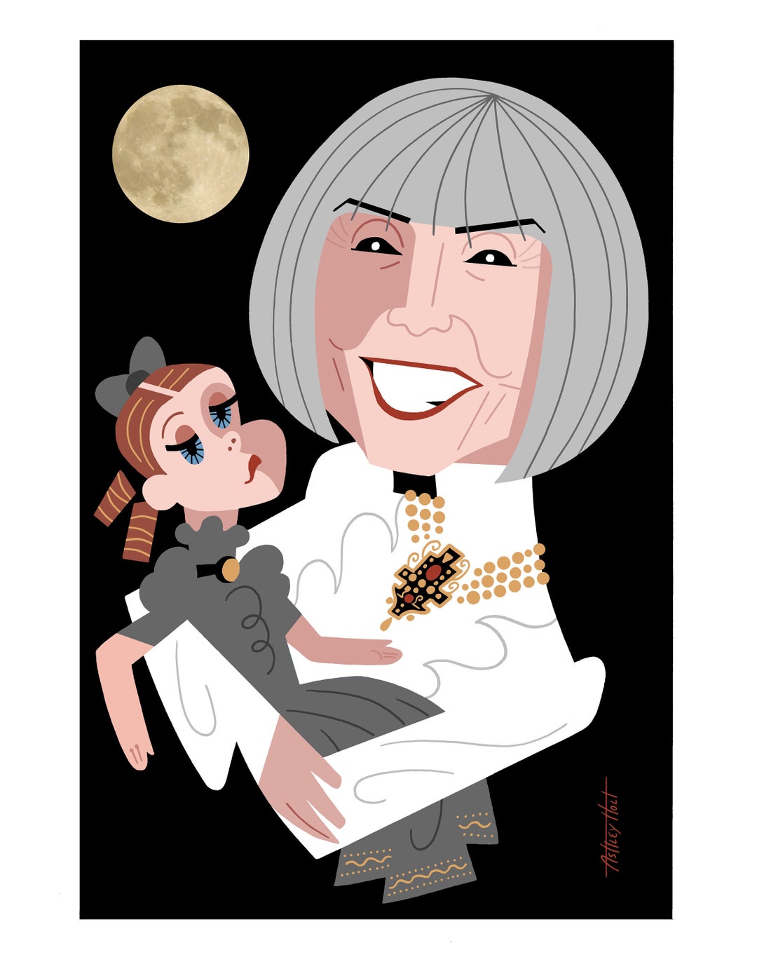 Anne Rice Caricature Print - Etsy