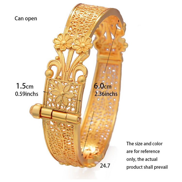24K Real Gold Plated Dubai Bangles Bracelets Cuff Style Etsy