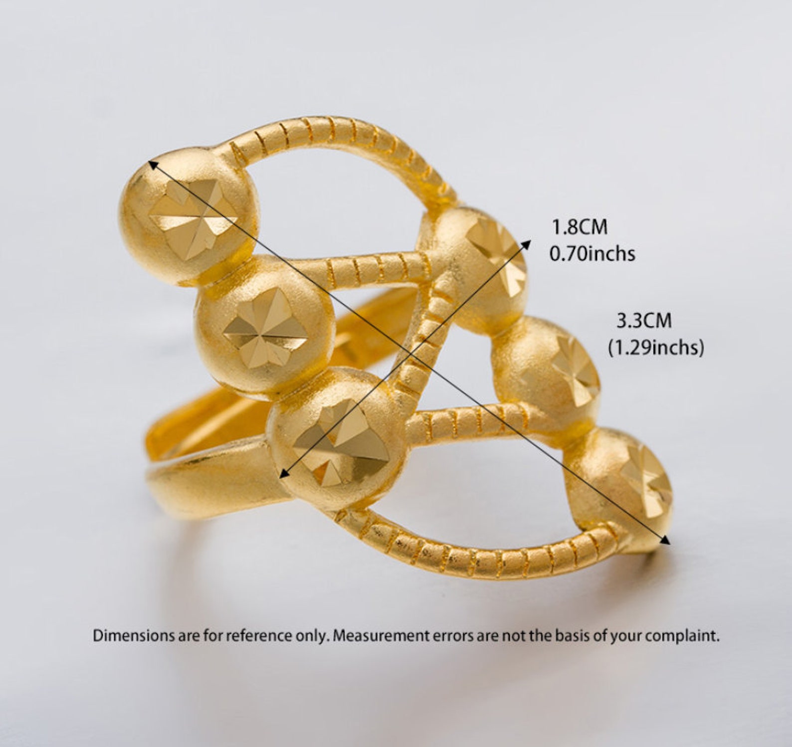 24K Gold Plated Ring Dubai Gold Ring for Women Gold Flower Etsy