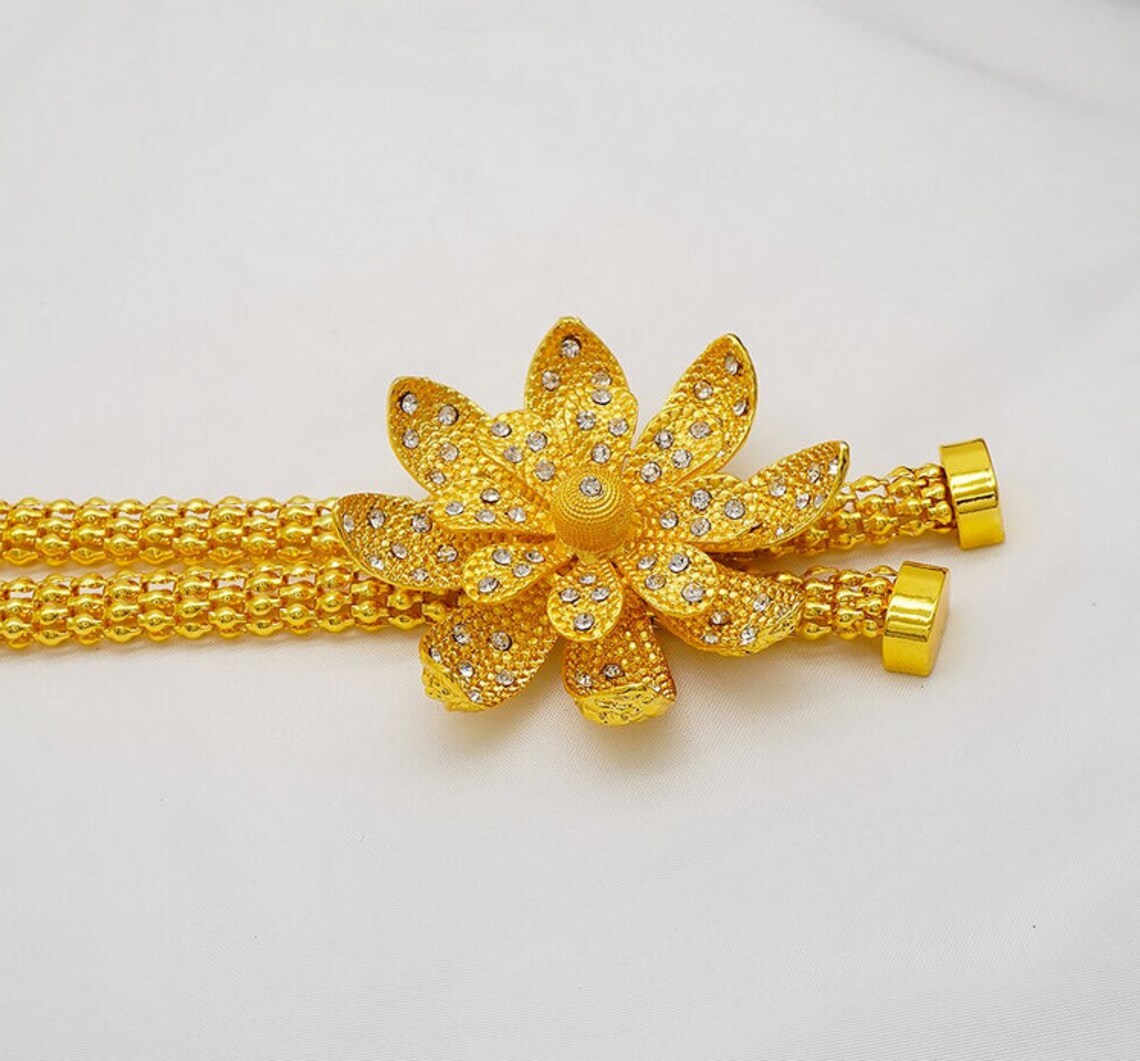 21k Gold Plated Wedding Moroccan Dubai Jewelry Set Etsy