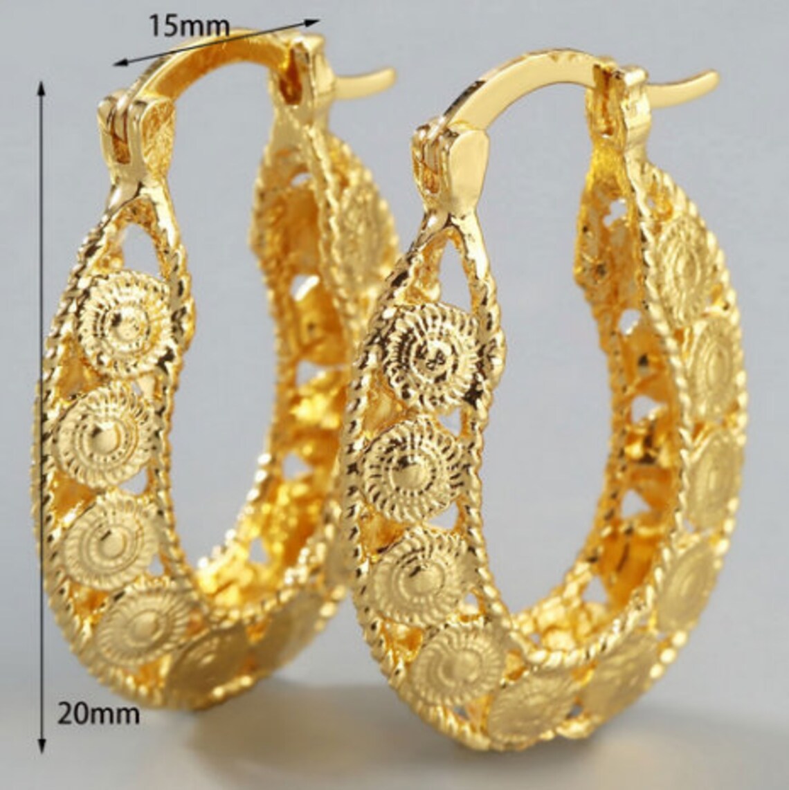 24 Gold Plated Small Hoop Earrings Dubai Earrings Indian Etsy