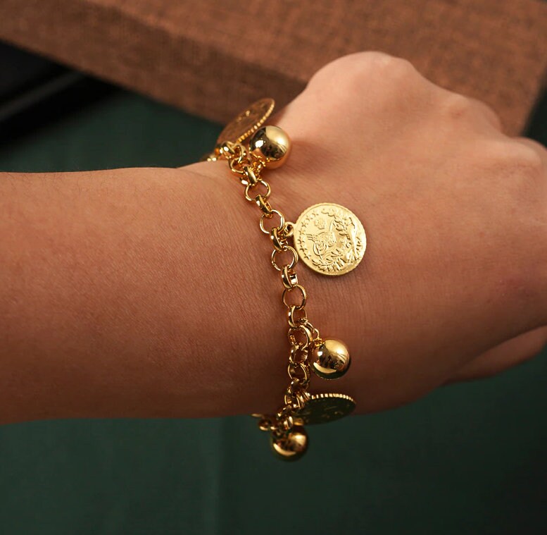 22k Coin Bracelet - Etsy