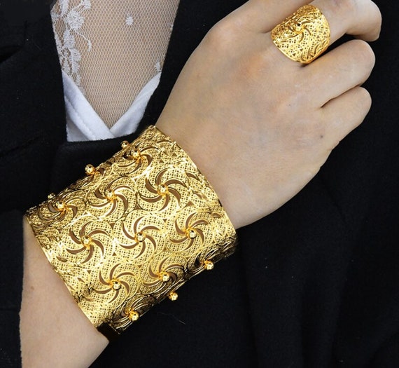 oro Dubai Ring Set Pulseras Estilo de - Etsy España