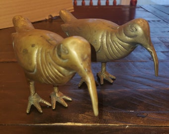 Paar Messing Kiwi Vögel