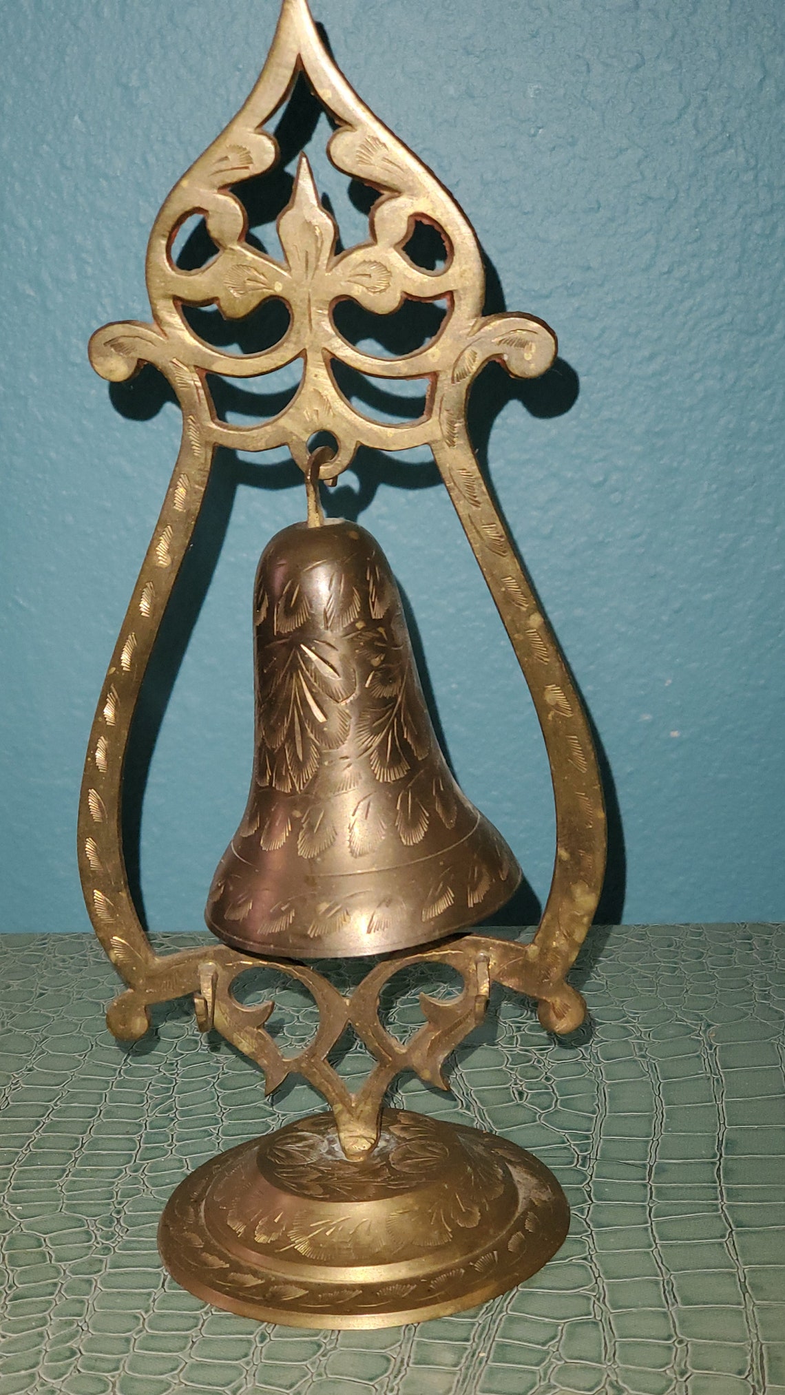 Vintage Engraved Brass Bell Candlesticks and Vases Made in Etsy