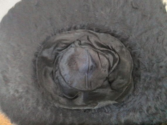 Antique Edwardian Era Boater Plush Hat - image 9