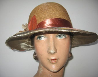 Antique  Hat / 1920's / Cloche / Autumnal Palette / National Hat Shop