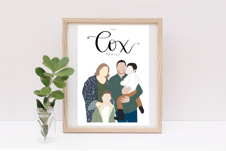 Custom Family PortraitCustom Couple PortraitAnniversary GiftValentines Day GifttWedding GiftEngagement GiftBir