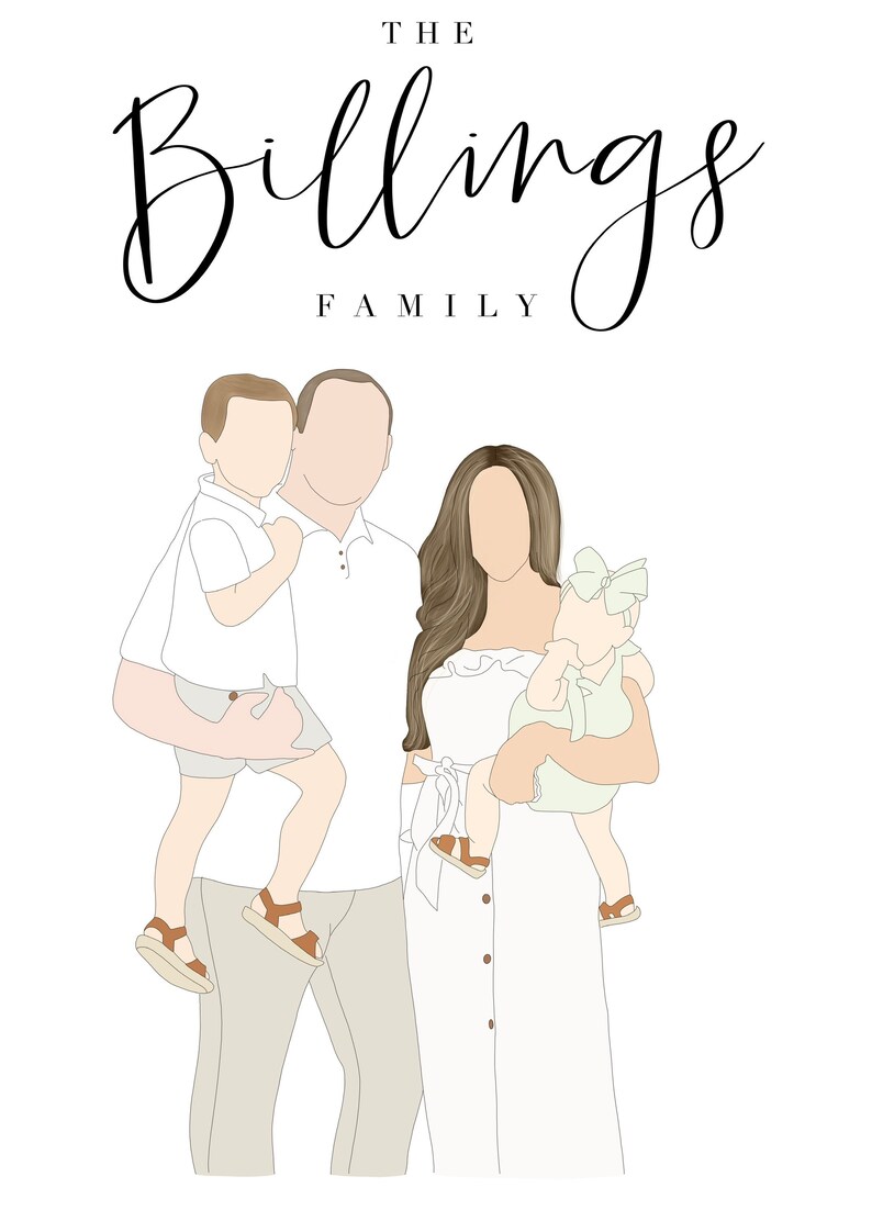 Custom Family PortraitCustom Couple PortraitAnniversary GiftValentines Day GifttWedding GiftEngagement GiftBir