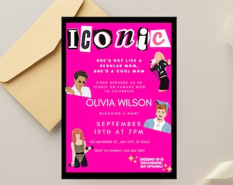 Iconic Moms Baby Shower - Famous Moms Baby Shower Invitation - Baby Sprinkle Invitation - Gender Neutral Baby Shower