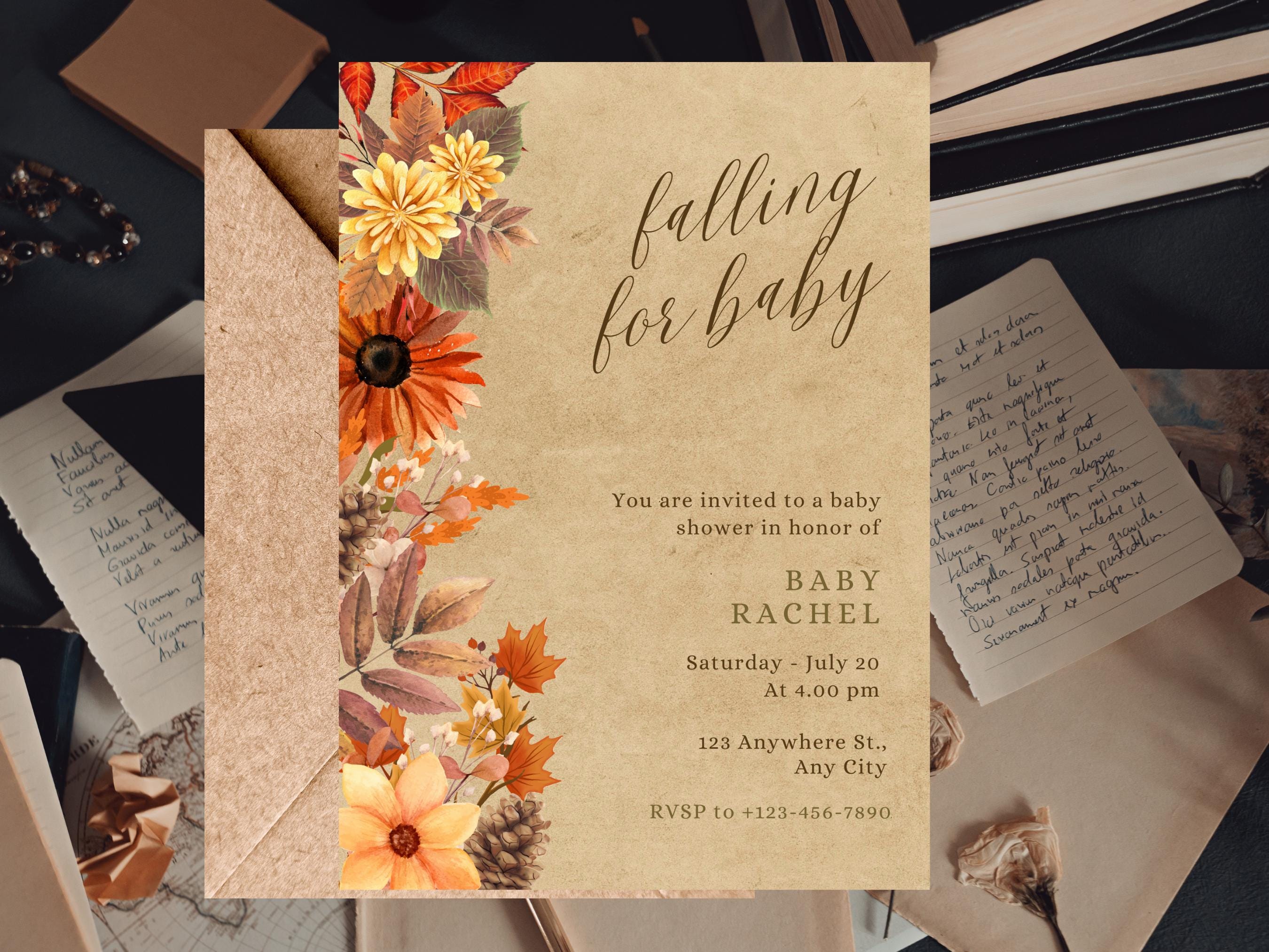 Falling for Baby Shower - Fall Baby Shower Invitation - Autumn Theme ...