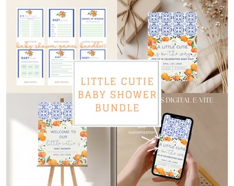 Little Cutie Baby Shower Bundle - Cutie Baby Shower - Little Cutie Invite - Summer Baby Shower - Baby Shower Bundle - Baby Shower Games