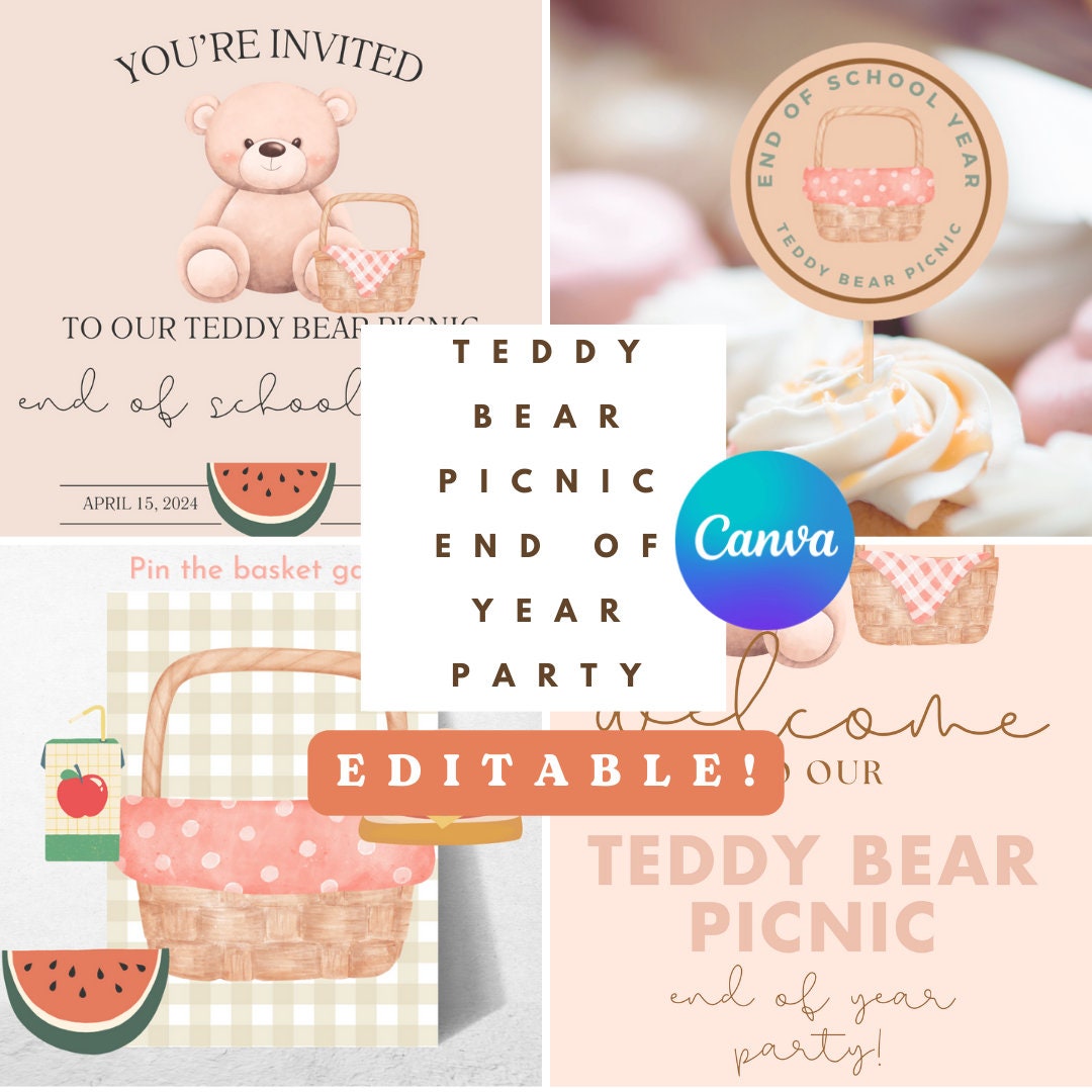End of School Year Teddy Bear Picnic School Year End Party Decor Cute ...