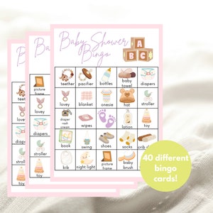 Baby Girl Shower Bingo - Printable Baby Shower Game - Pink Bingo Cards Download - Fun Baby Shower Activity - Bingo Baby Shower